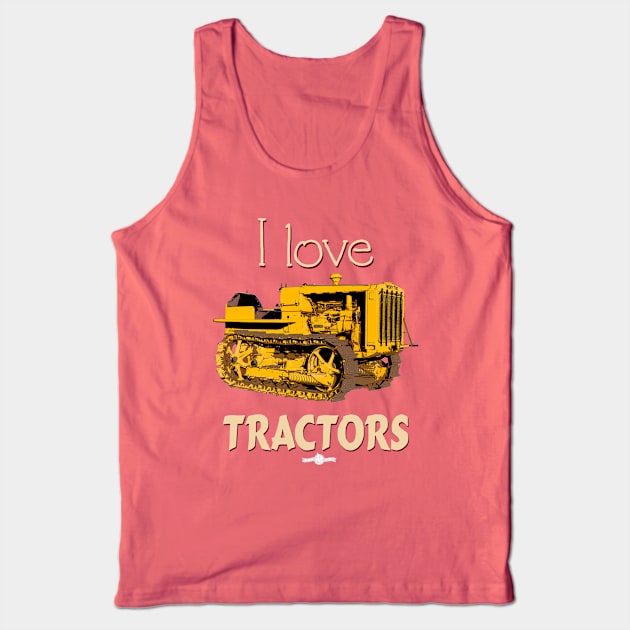 I Love Tractors Caterpillar D2 Tank Top by seadogprints